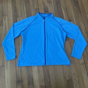 Coolibar Jacket Women's Blue Full Zip Swim Beach Top Gorp Hiking Trail Size XL